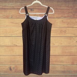 NEW Ann Taylor LOFT black perforated dress
